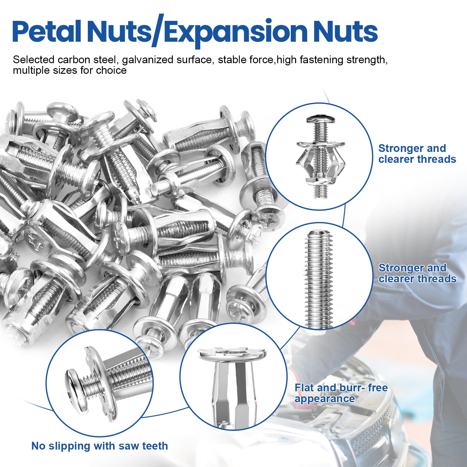 Kit Tasselli Per Cartongesso 36 Pezzi - Dadi Di Espansione Per Pareti Vuote - Pinza Inclusa Per Montaggio Facile - Foto 14