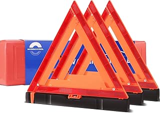 Warning Triangle, Safety Triangles dot Approved Roadside Triangle Reflectors Reflective Safety Triangle Emergency Triangles,3 Packs(Without Sands)