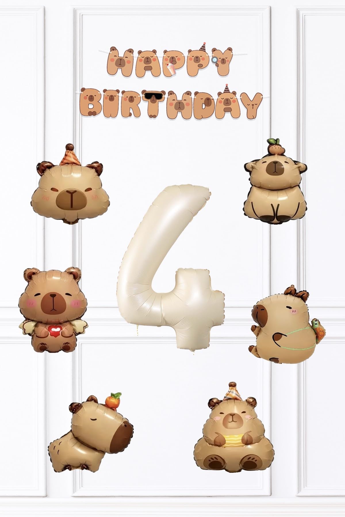 Kapibara Doğum Günü Süsleme Seti Balon ve Banner Seti