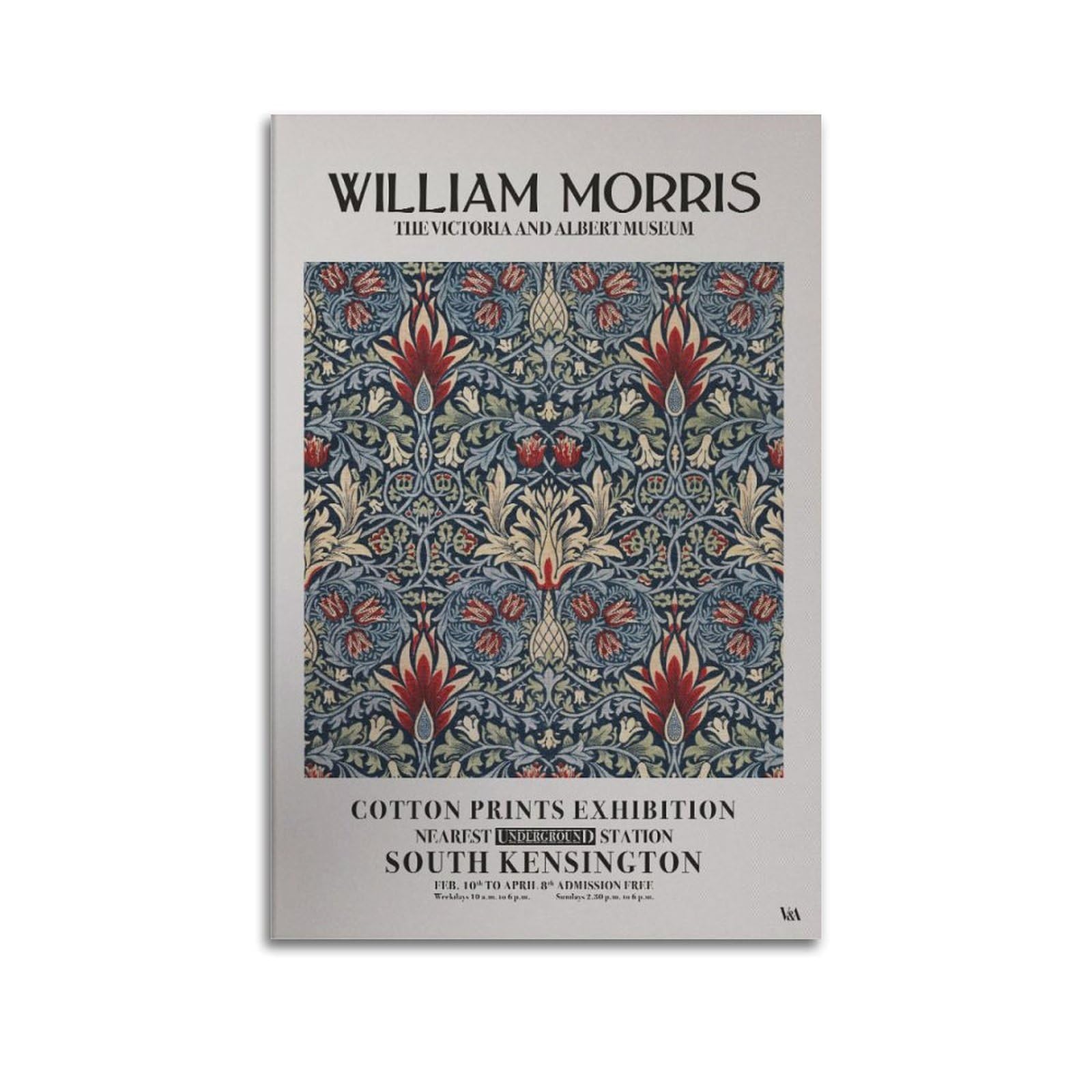 xiaoxiaoshen William Morris S, Mid Canvas Poster Wall Art Prints Room Aesthetic Murals Bedroom And Living Decorations 24x36inch(60x90cm)