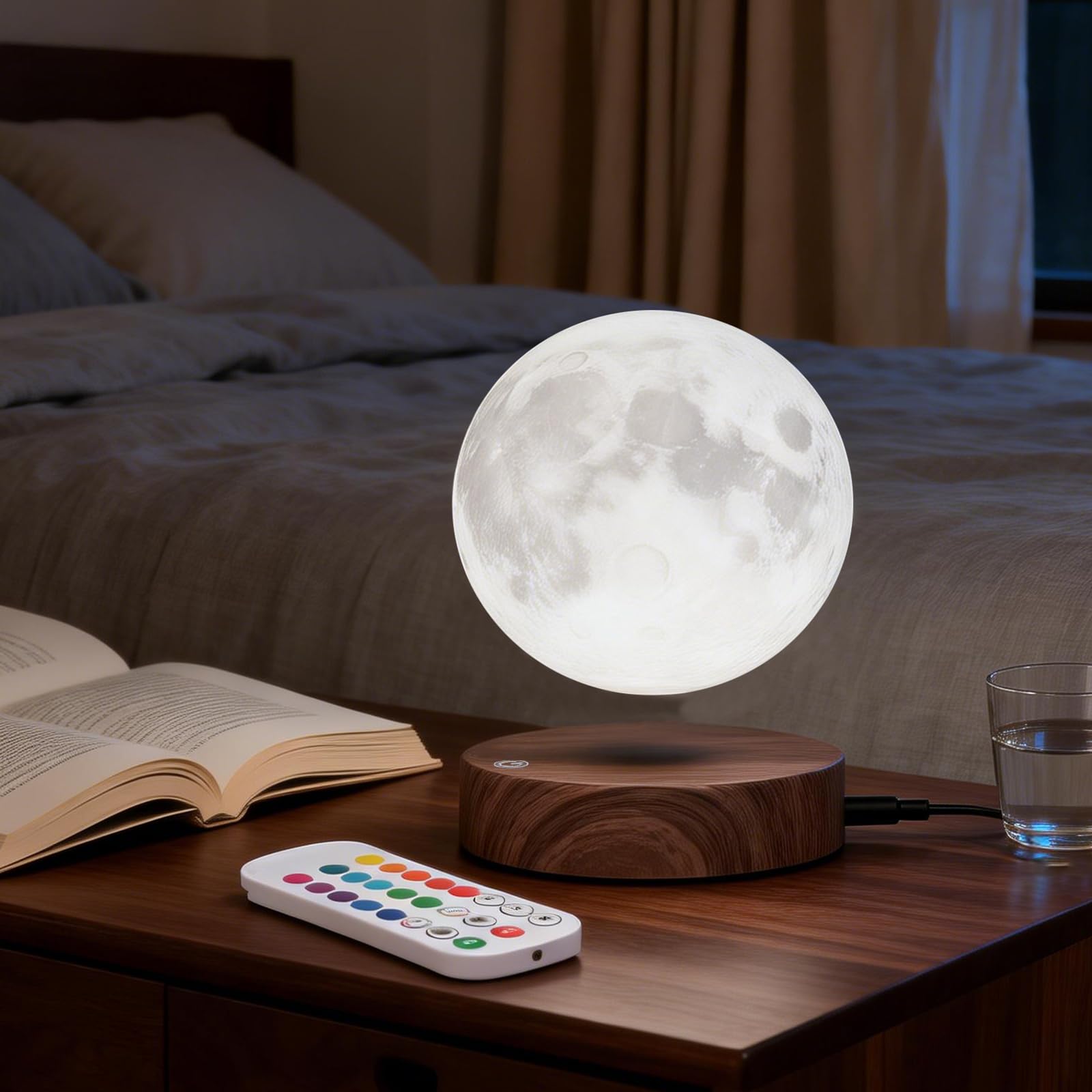 Lampada lunare levitante,Lampada lunare galleggiante 3D LED Magnetico, Regali di Natale per Bambini Lover Friends Office Home Decor-6inch