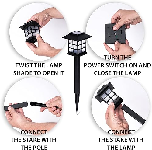 Miniatura 3 de Zone Tech - Luz solar para exteriores  Paquete de 12 luces LED brillantes de alta calidad a prueba de lluvia, camino, patio, césped, jardín, lámpara