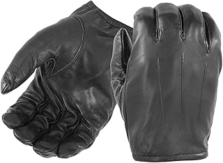 Damascus Gear: DFK300 Frisker K Cut Resistant Leather Gloves - Kevlar Liners, Short Cuff, Protect from Glass/Razor Blades/Sharp Objects (Medium),Black