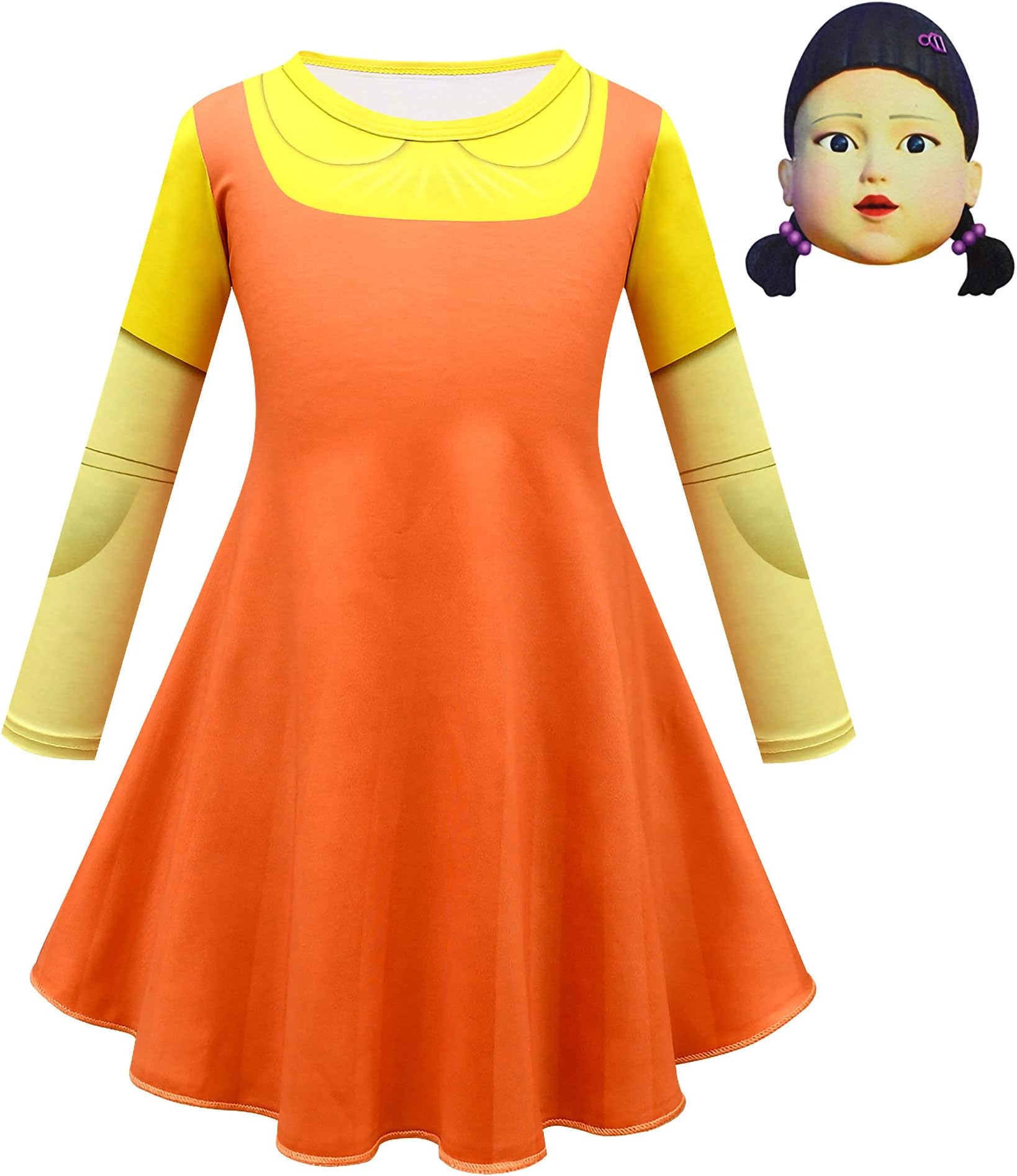 Squid Game Costume Doll Girls Dresses Winter Long Sleeve Party Gifts for Girls 110-150 vlojelry