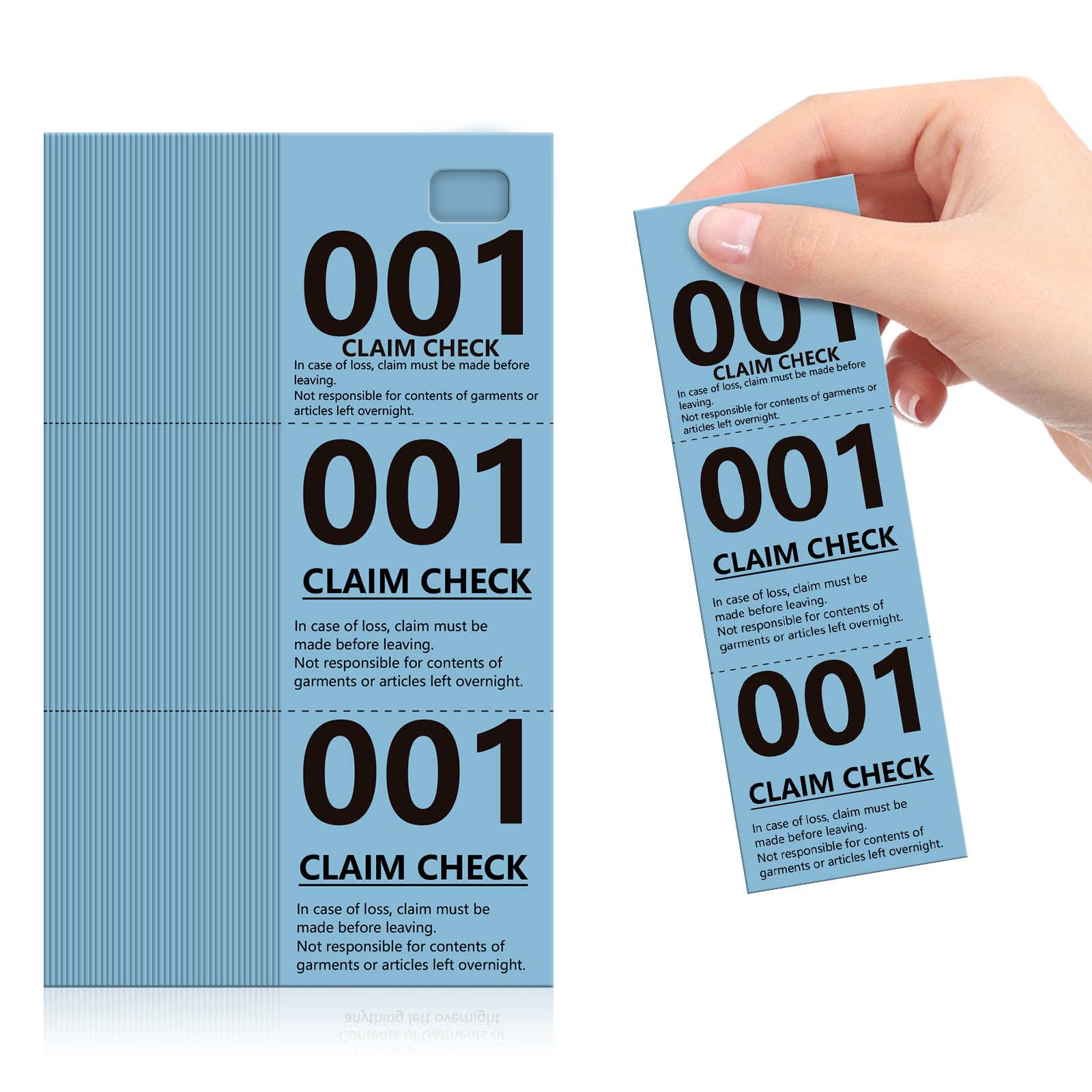 500 Pcs Coat Check Tickets Bulk Paper Coat Room Tags Coat Checks Coat Check Numbers Coat Check Tags Claim Ticket 1.7 * 5inch (Blue)