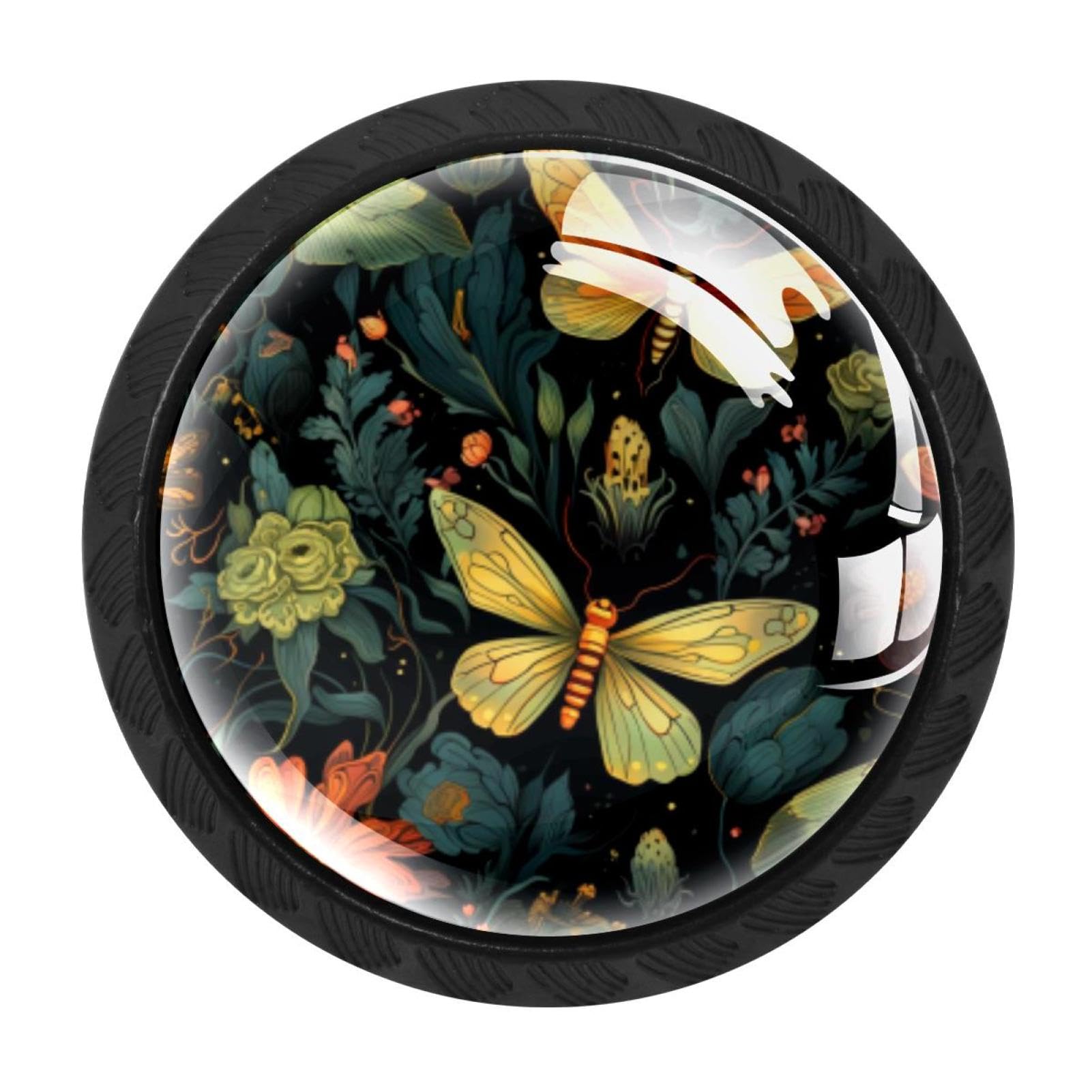 CHENZZZZ 4 Pack Round Cabinet Knobs for Kitchen Bathroom Closet Dresser Cabinets, Firefly