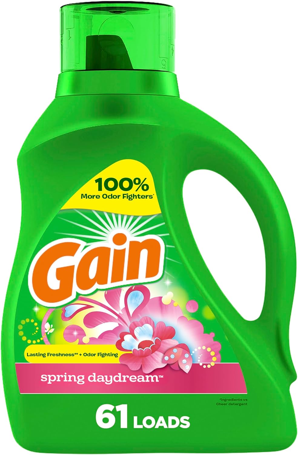 Gain + Aroma Boost Liquid Laundry Detergent, Spring Daydream Scent, 61 Loads, 88 fl oz, HE Compatible