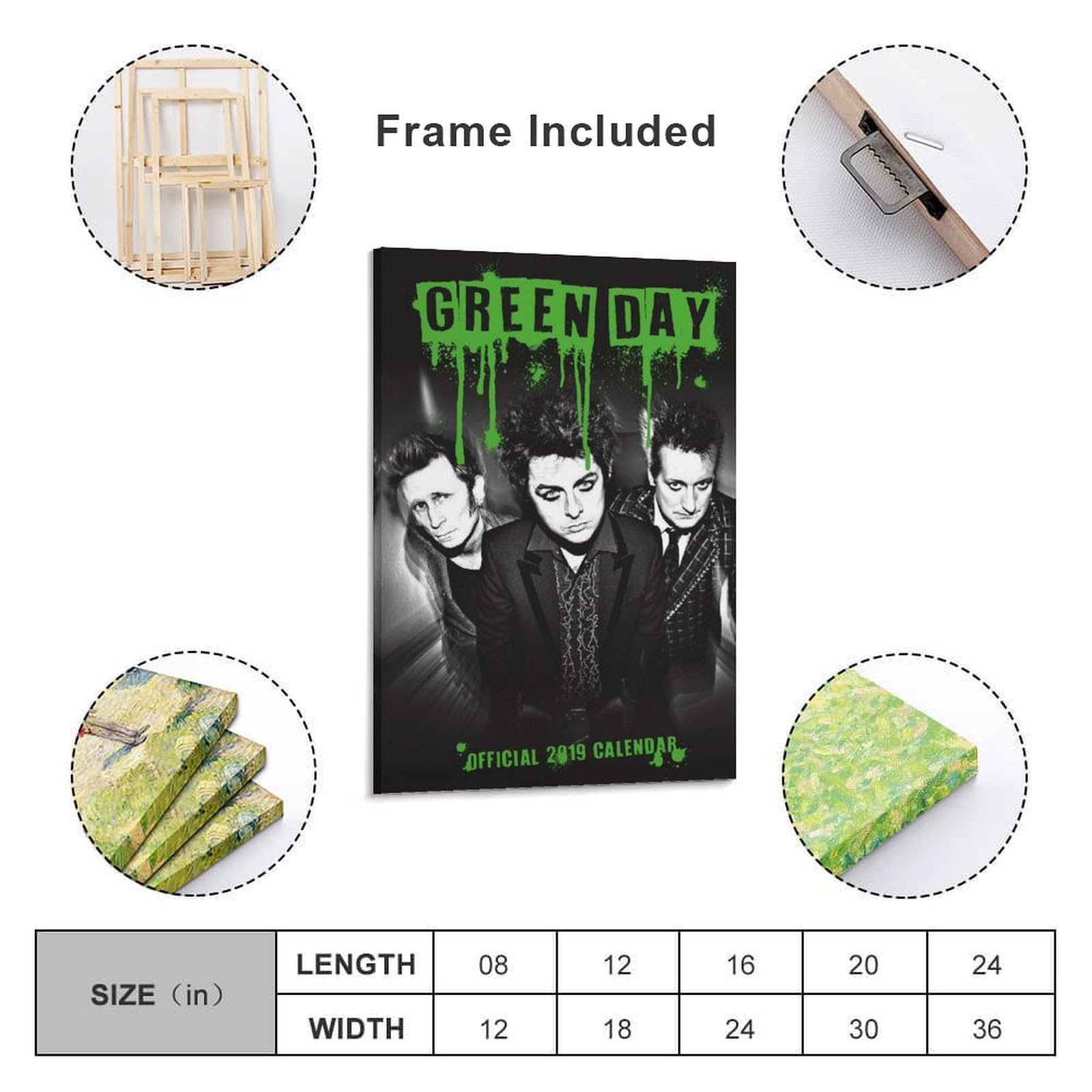 【額縁付き】A2 ポスター Green day グリーンデイ 顔デザイン 額縁付き】A2 ポスター Green day グリーンデイ 顔デザイン