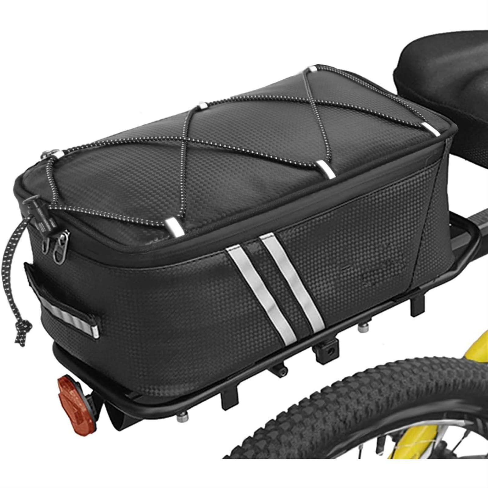 THE WHITE SHOP Rack Bag Bike Bags for Bicycles 27L Rear Trunk Bag Back Seat Carrier Saddle Luggage Storage Pack Bicycle Cargo Panniers Fat Tire Bike Folding Ebike Travel Cycling (11.6 * 6.5 * 4.7in)