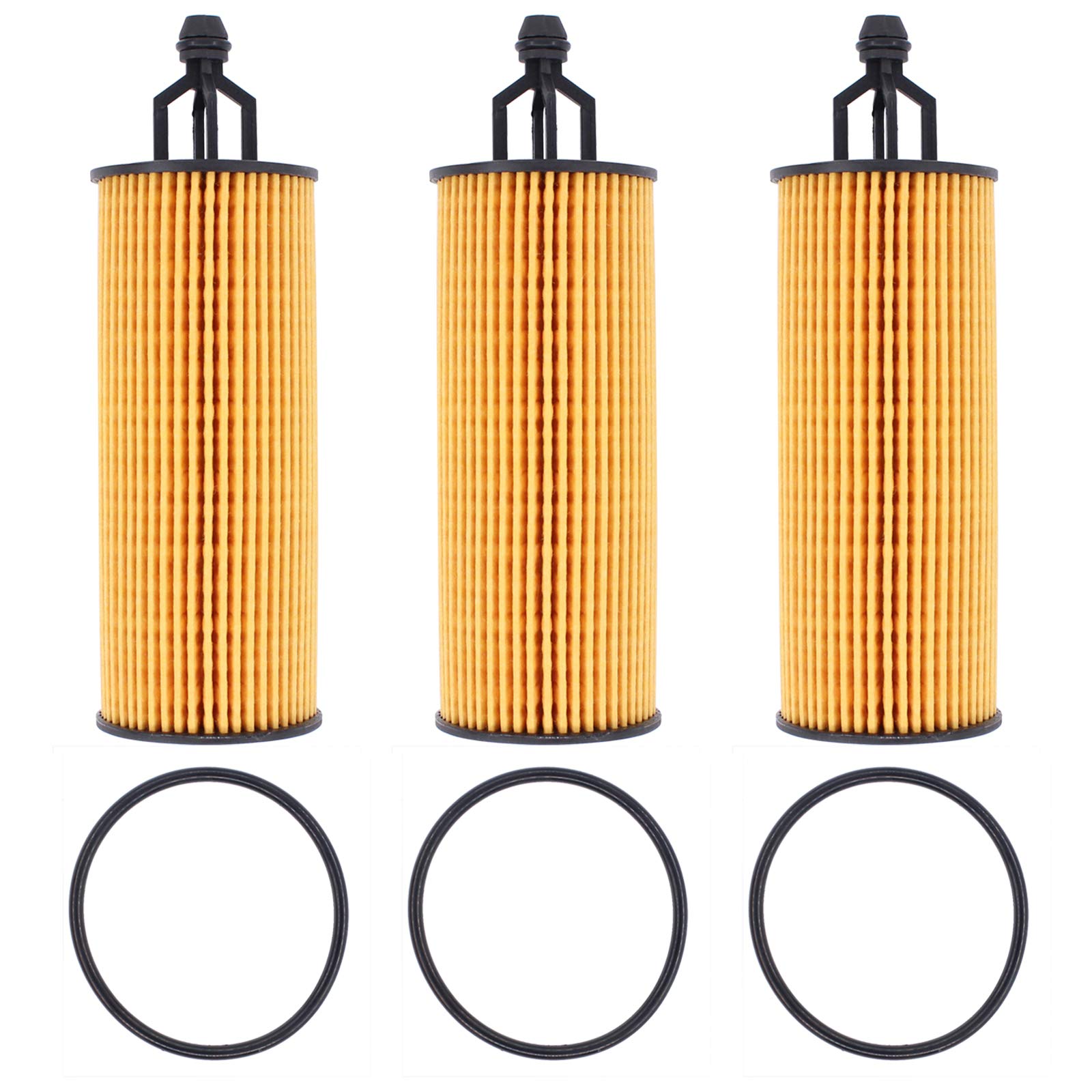 NewYall Set of 3 Engine Oil Filter for Chrysler 200/300 PacificaTown & Country Dodge Durango Challenger Charger Grand Caravan Journey Jeep Cherokee Gladiator Wrangler Ram 1500 ProMaster 1500/2500/3500