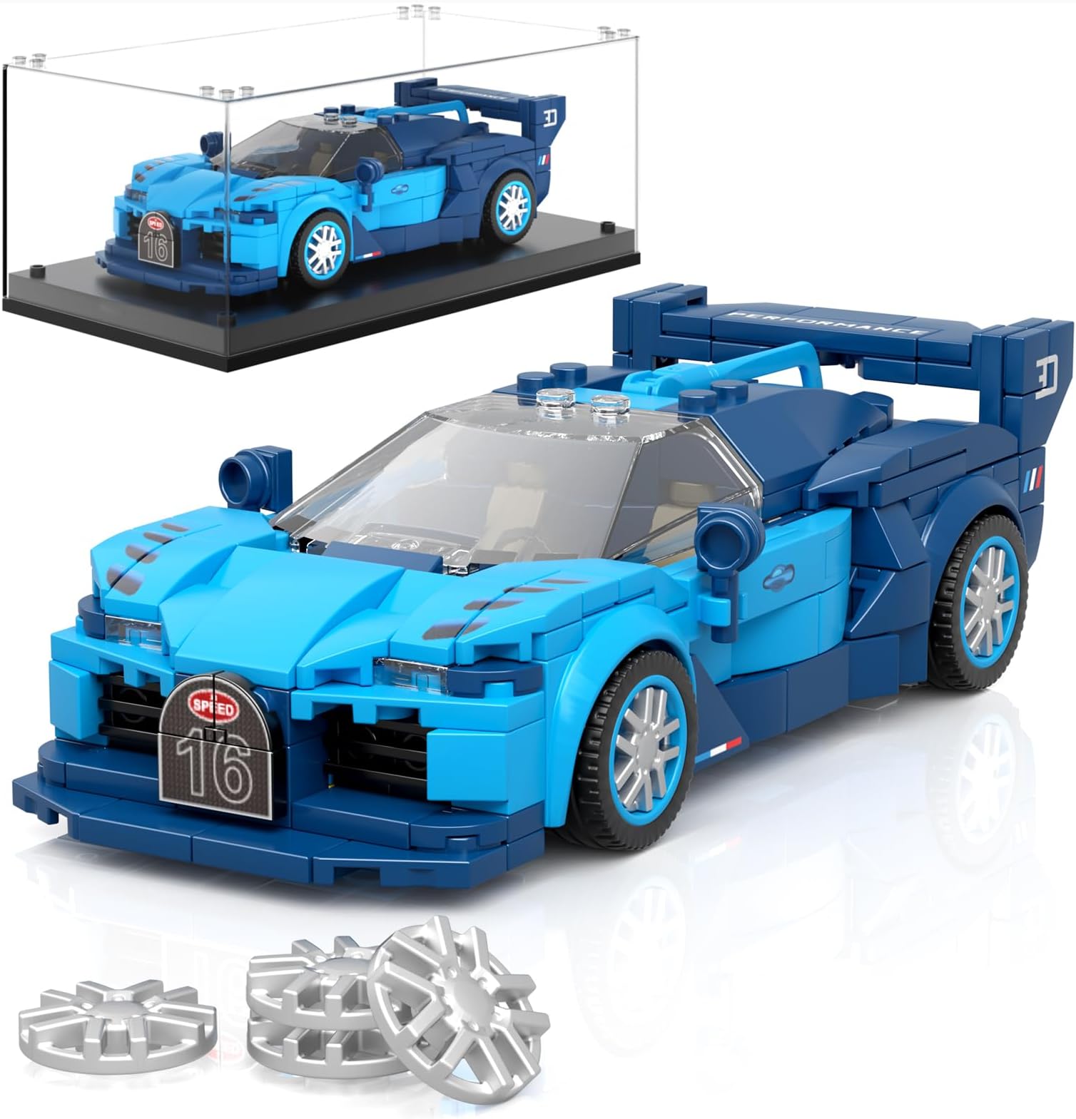Speed Champion Car GT Models Building Toys with Display Case, 27001 Model Car Kits Toy Building Sets for Adults Kids 8+(336 PCS)