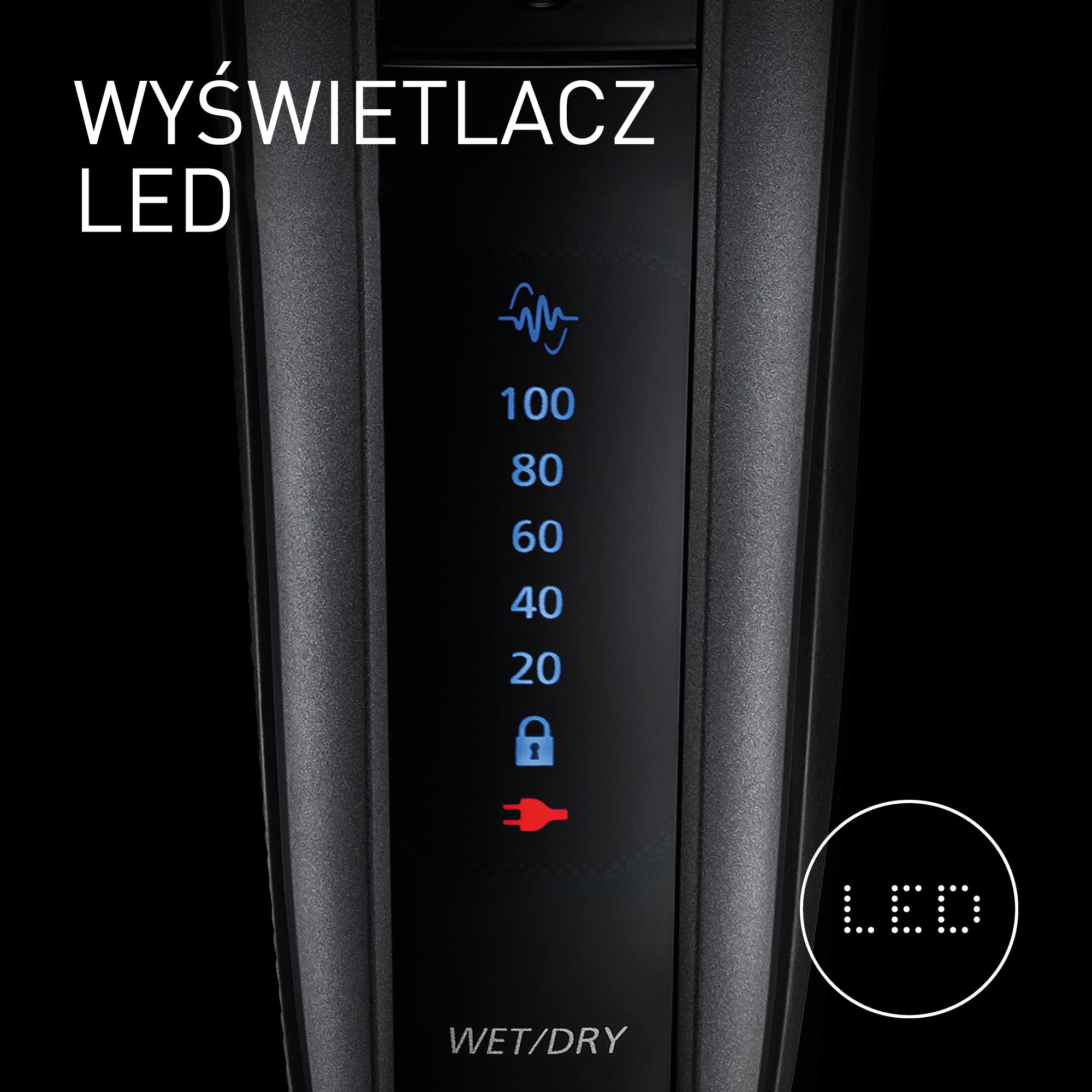 Panasonic ES-LV6U golarka elektryczna z 5 ostrzami, elastyczna głowica 20D, czujnik golenia, szybkie ładowanie, wysuwany trymer, etui, czarna