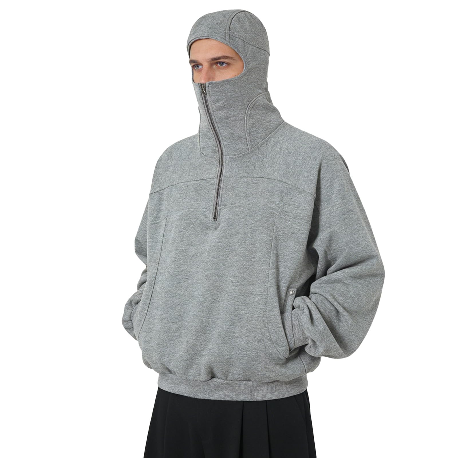 Sudadera con Capucha para Hombre Sudaderas con Capucha De Gran Tamaño Cremallera Y Bolsillo Sudadera para Hombre Y Pasamontañas