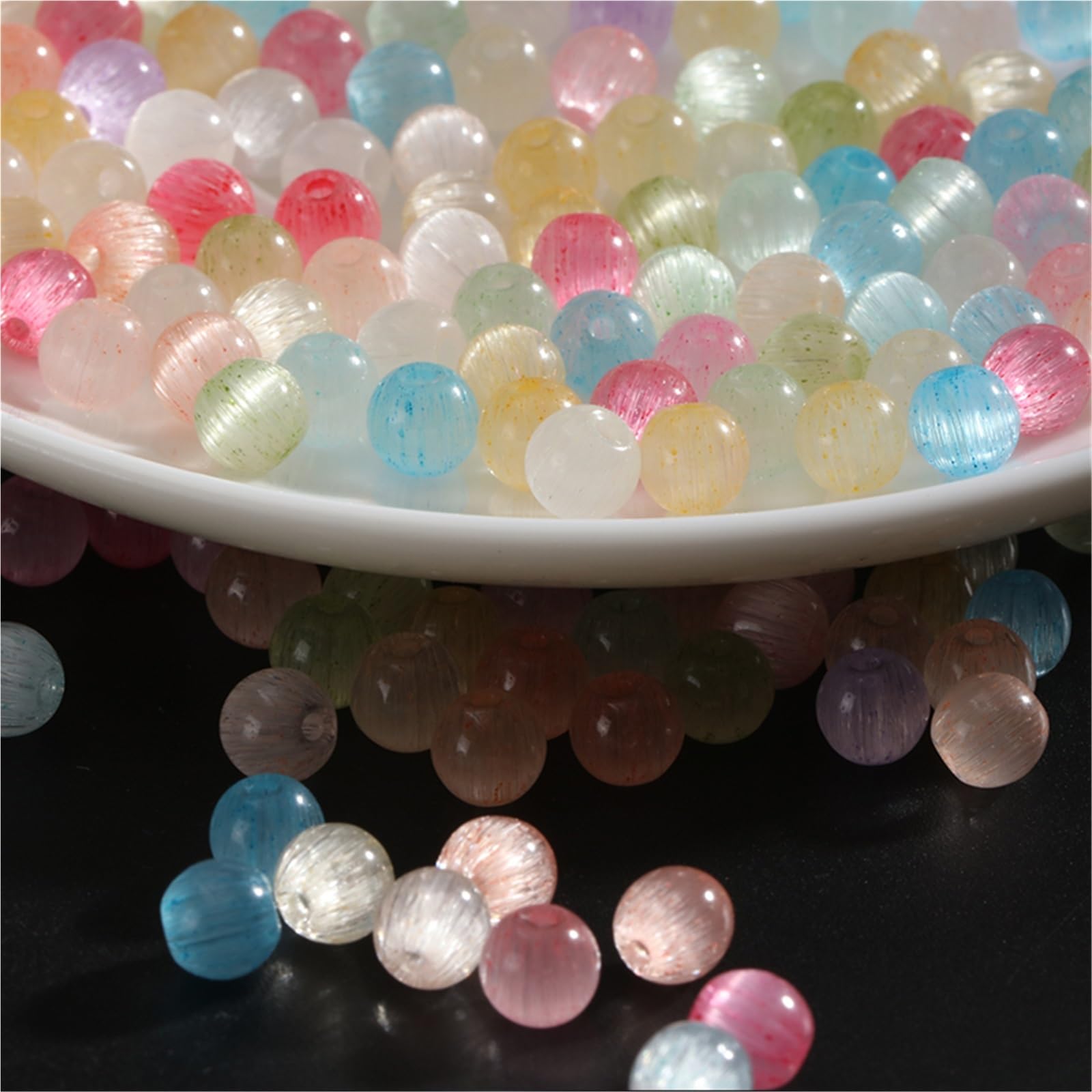 4/6/8mm Katzenauge Glasperlen for Schmuckherstellung, handgemachte DIY-Perlen, lose Perlen, Armband, Halskette, Telefonkette, Zubehör Für Heimwerker(MIX,6MM about 720pcs)