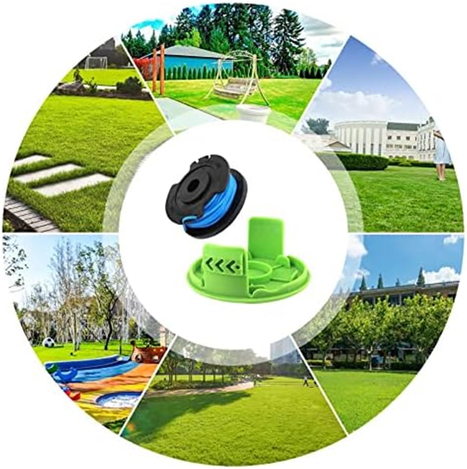 Automatyczna szpula kosiarki Szpula kosy spalinowej, dla podkaszarki dla Greenworks z pojedynczym przewodem 1,65 mm podkaszarka żyłkowa żyłka zamienna trawa 24 V(BLACK 8 2)