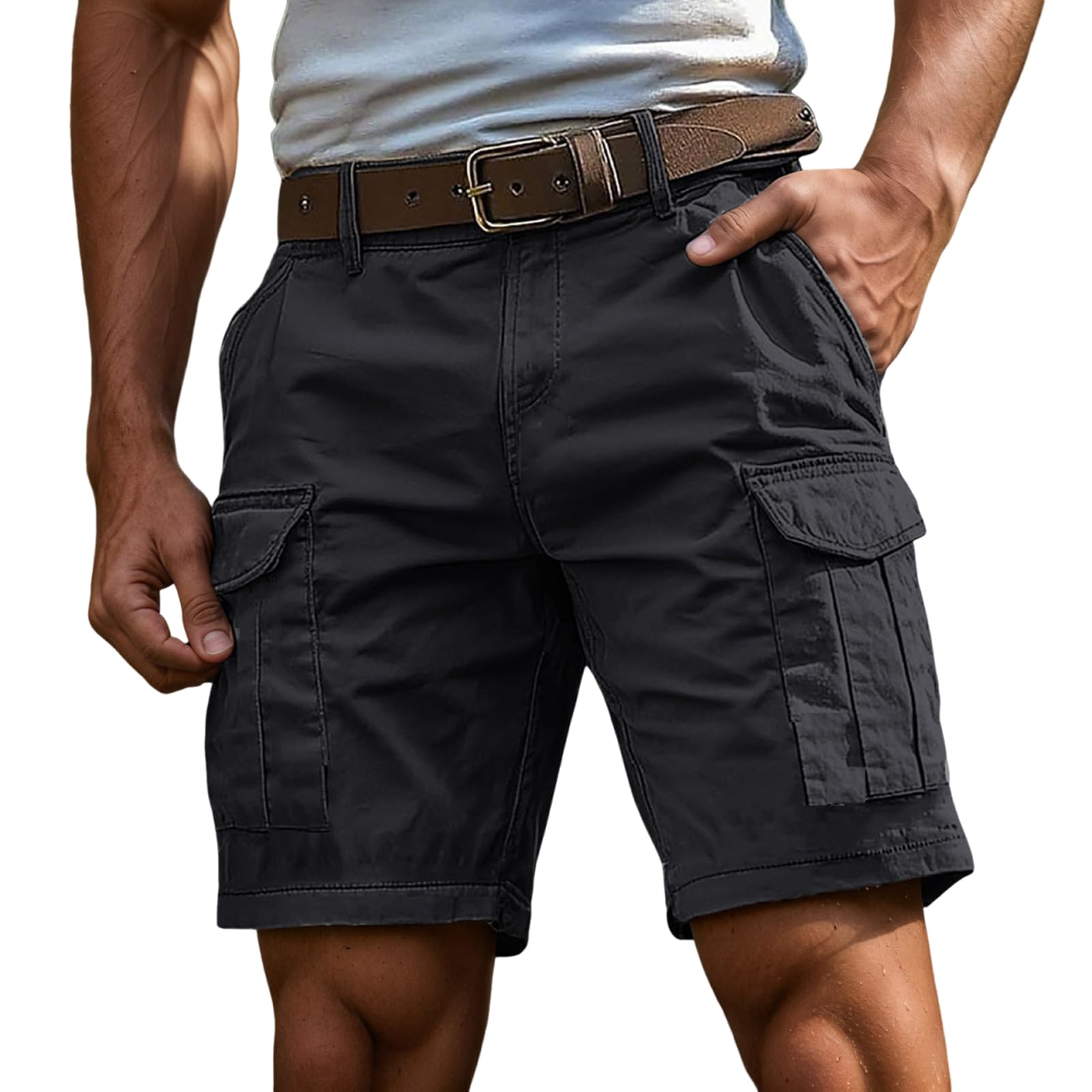 Bermudas Hombre Verano Montaña Casual Bolsillos Bermudas Senderismo Multibolsillos Trekking — view 14
