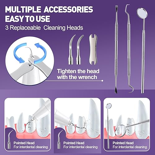 Miniatura 3 de Kit de limpieza de dientes de perro, removedor de placa dental de perro, kit de cuidado dental para mascotas, limpiador ultrasónico de dientes y