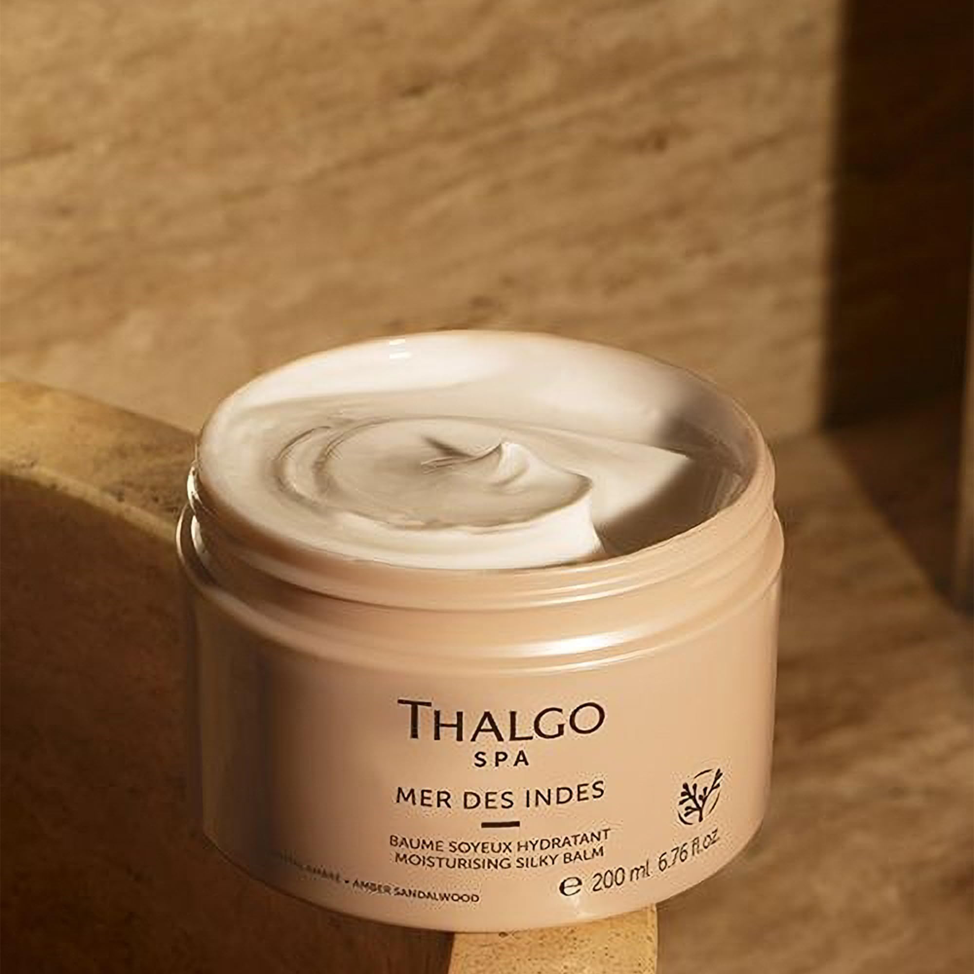 THALGO Baume hydratant soyeux - Baume corporel luxueux à l'huile de sésame et d'algue rouge indienne, 200 ml