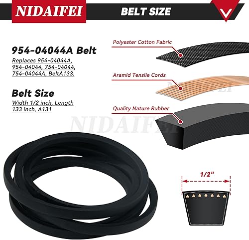 Miniatura 6 de Paquete de 3 conjuntos de husillo 918-04126 con polea tensora 756-04129 954-04044A correa en V que reemplaza a MTD 618-04125, 618-04125A, 618-04126,