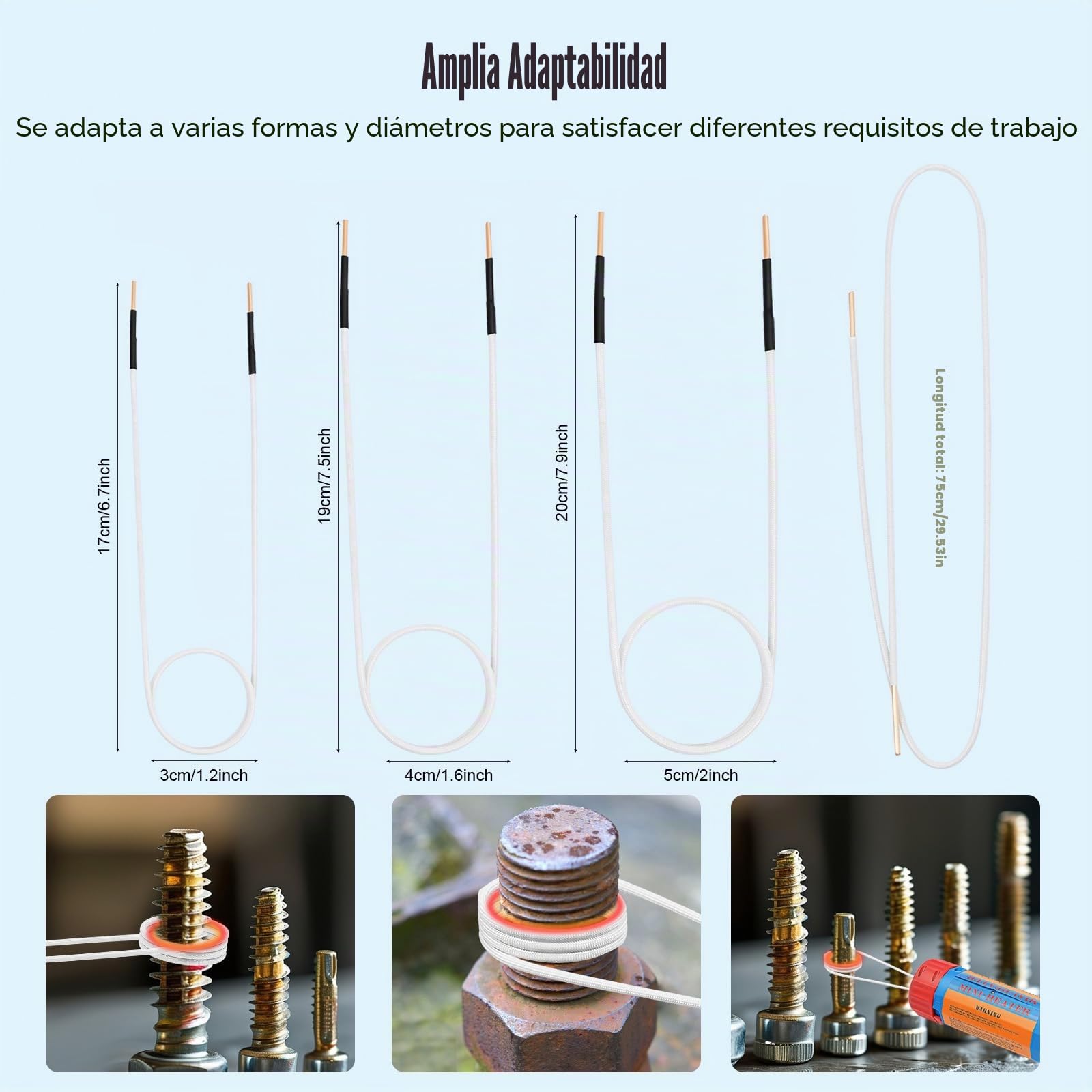 Calentador de inducción para coche, 1,1 kW, con 8 bobinas de calefacción, calentador magnético de inducción, set para quitar pernos y tuercas, temperatura máxima de calentamiento de 800 °C