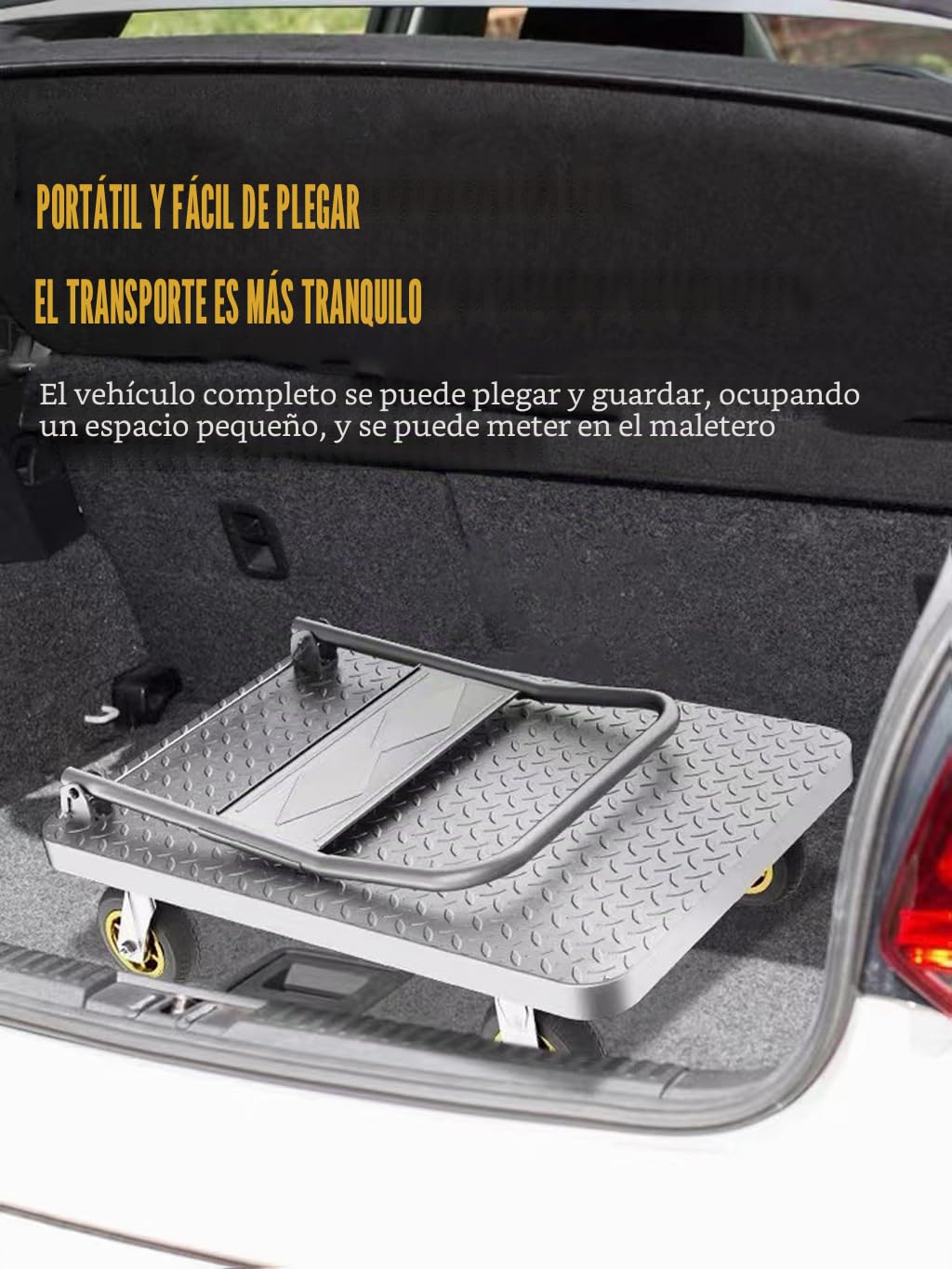 Carro con plataforma plegable para cargas pesadas con ruedas y asa, carro para transporte plegable, carro para bolsa para un fácil transporte y elevación pesada (tamaño: 60 x 40 cm)