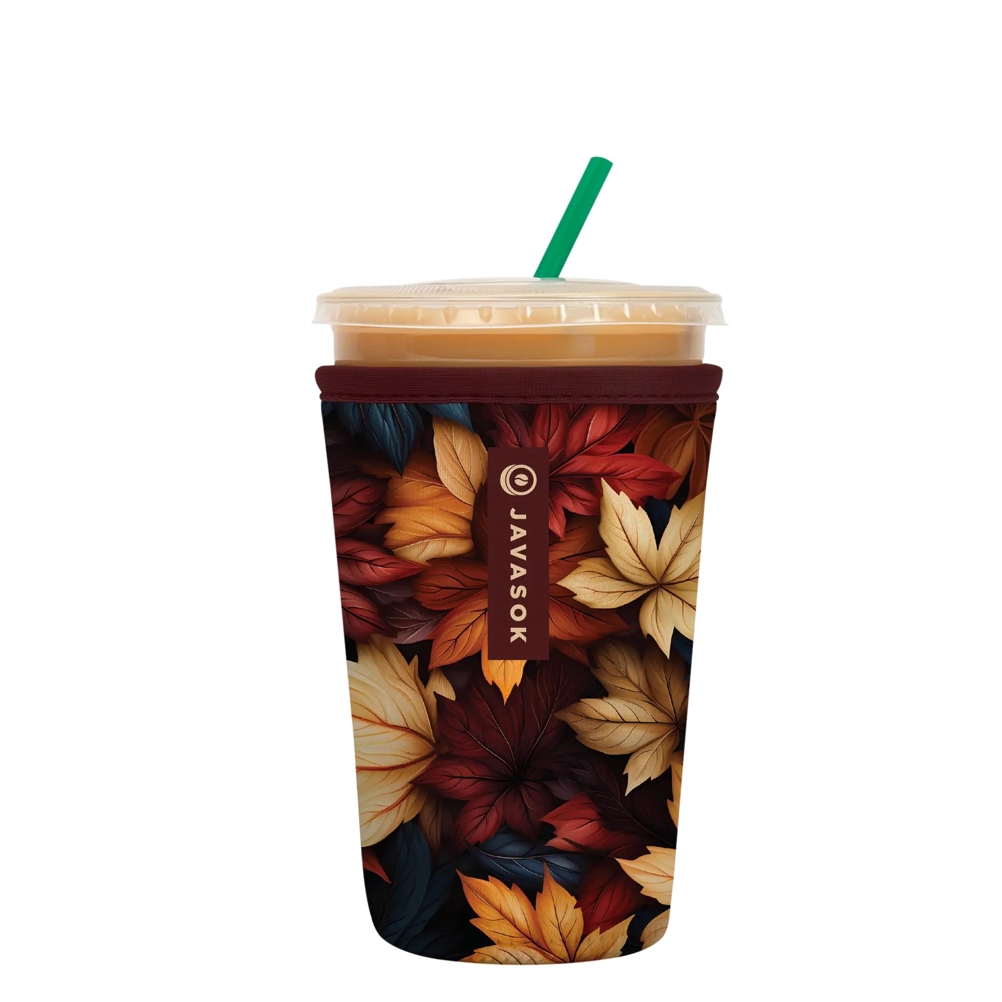 Sok It JavaSok Iced Coffee &amp; Cold Soda Insulated Neoprene Cup Sleeve (Fall Blend, Medium: 22-28oz)