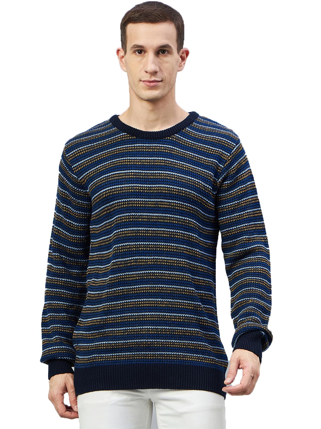 club york Striped Round Neck Acrylic Pullover_CYC1271_S-picture-11