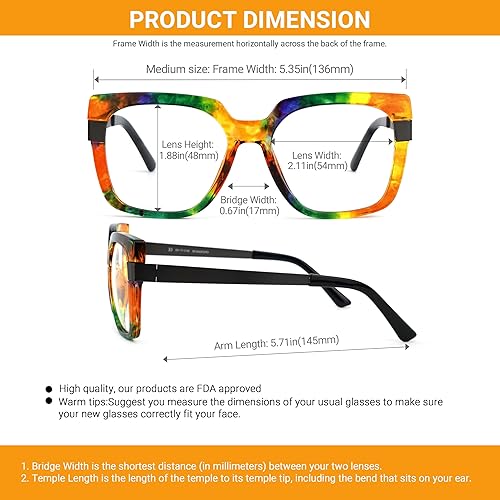 Miniatura 10 de VOOGLAM Gafas cuadradas de gran tamaño para mujer Ayomide