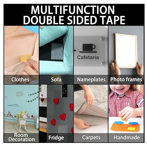 Miniatura 5 de WENSSKKU Cinta de tela extra fuerte de doble cara, 1 pulgada x 33 pies (32.8 ft), resistente para ropa y alfombra, alta adherencia, ideal para