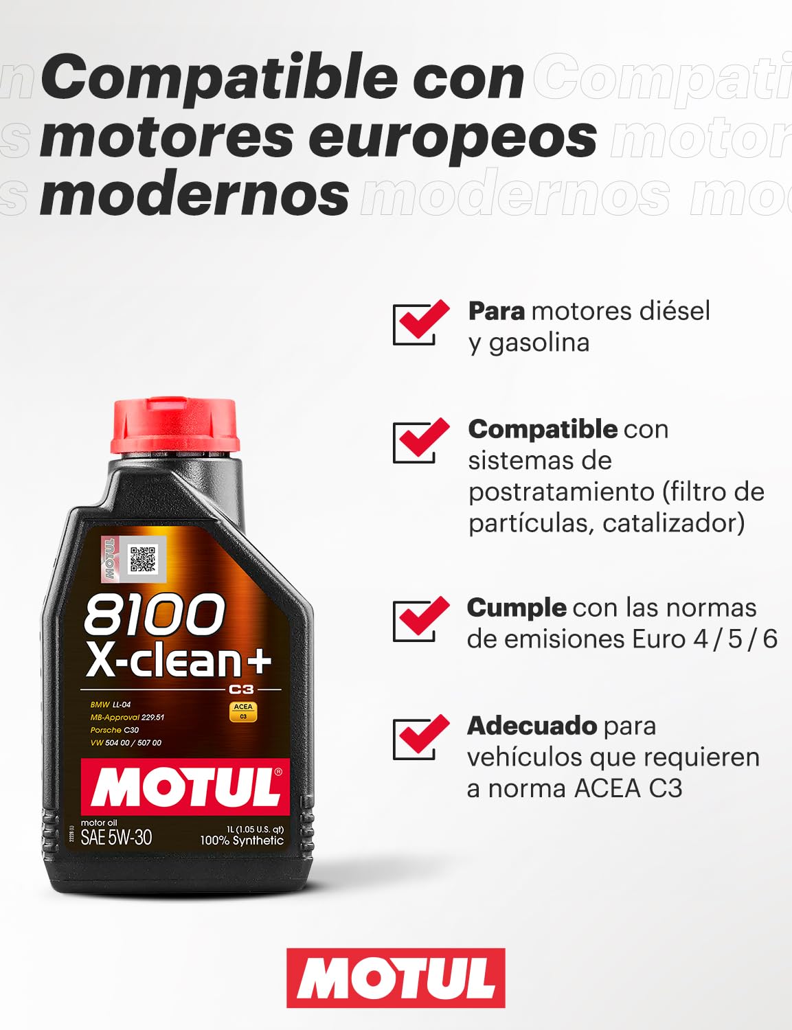Motul MOTUL 8100 X-CLEAN+ 5W30 5L. : Amazon.es: Coche y moto