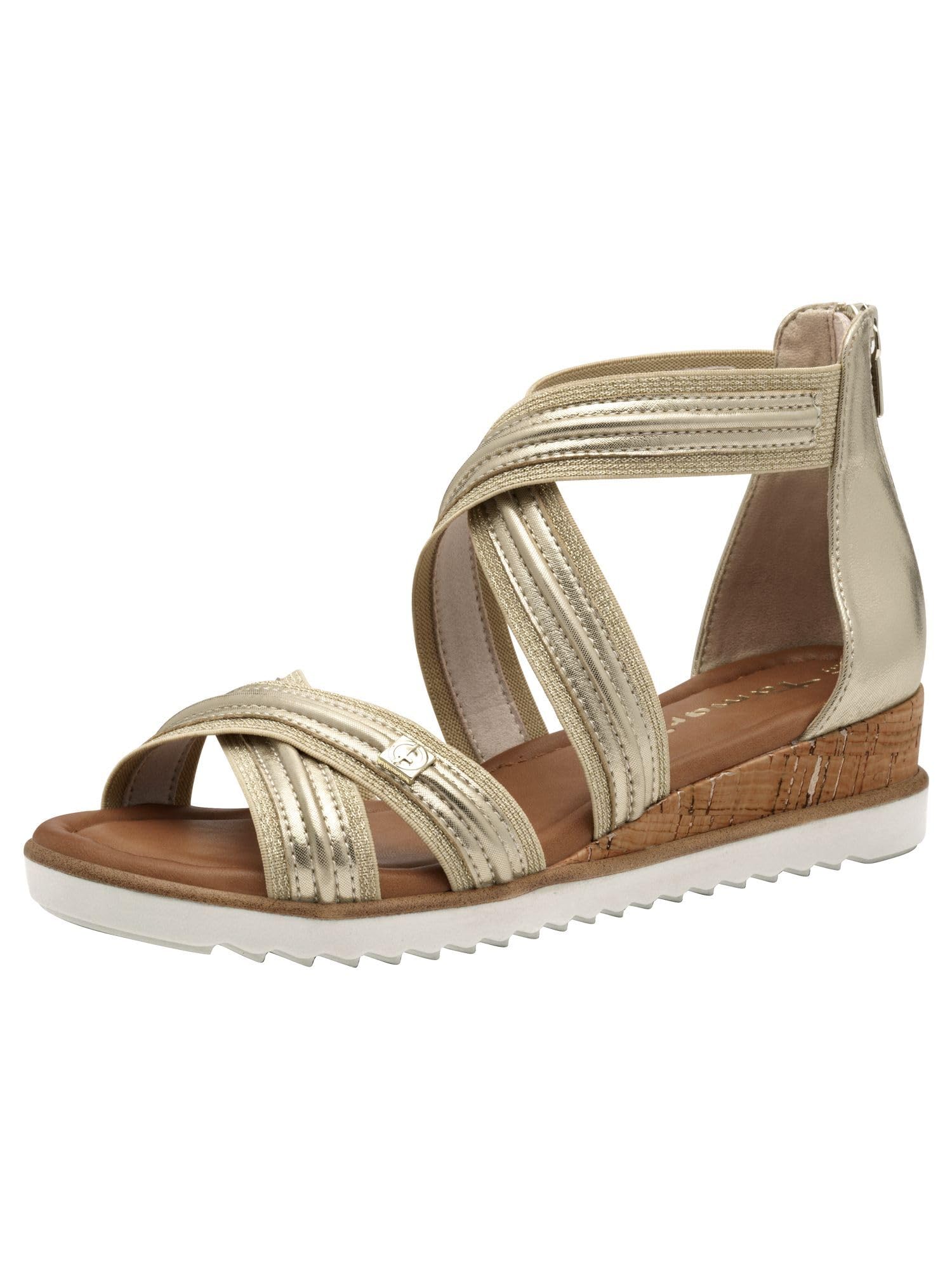 Tamaris Women's Vegan Comfortable Sandals, Light gold, 7.5 UK