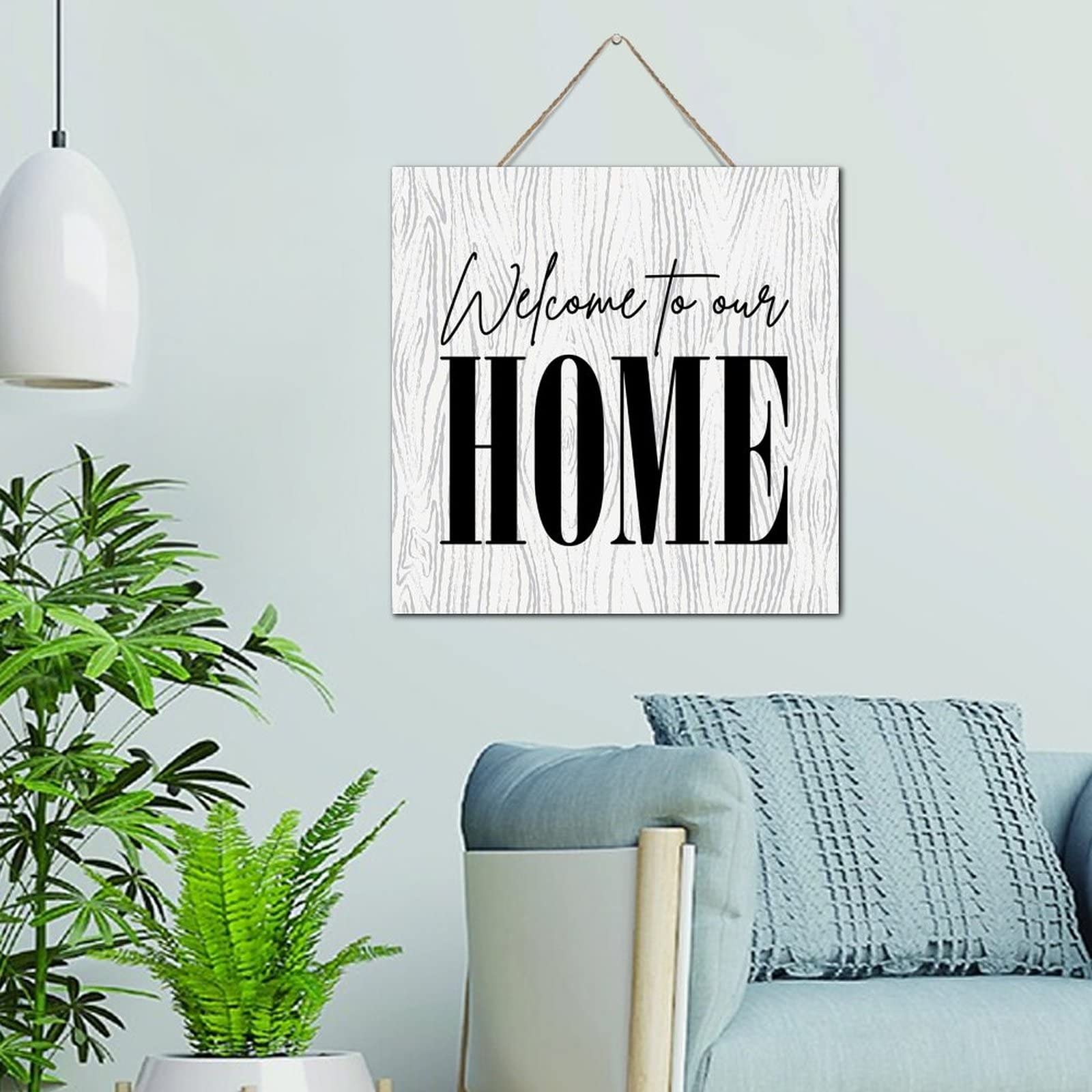 Letreros de madera personalizados Welcome to Our Home Country de 12x12 pulgadas