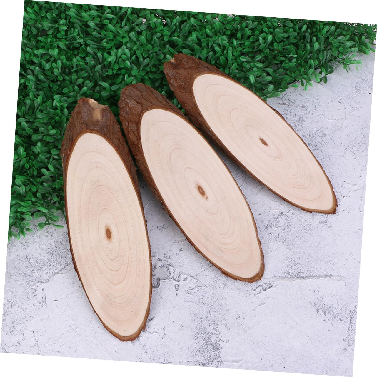 Ovale Holzscheiben für Selbstgemacht Holzausschnitt, Beige, Unbehandelt