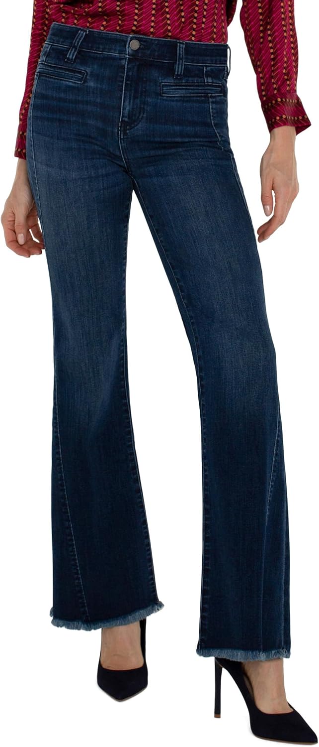 Liverpool Women's Hannah with Welt Pockets and Front Seam Detail Eco Stretch Denim in Mount Dora