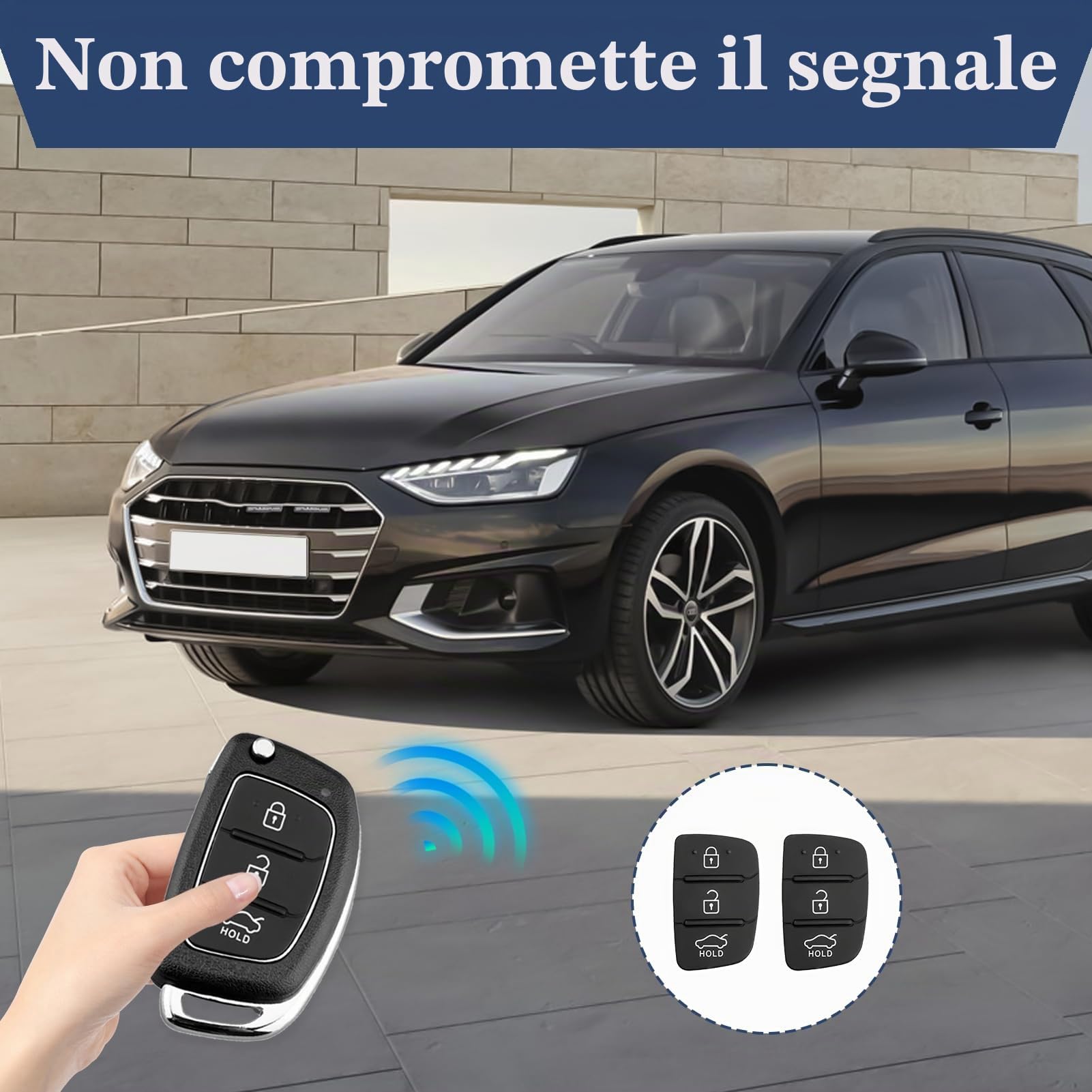 2 Pulsanti In Gomma Per Telecomando Hyundai - Santa Fe, Tucson, I30, I20, I10, Ix35 E Altri - Sostituzione Facile E Veloce