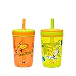 Zak Designs Dr. Seuss Kelso Toddler Cups For Travel or At Home, 15oz 2-Pack Durable Plastic Sippy Cups With Leak-Proof Design is Perfect for Kids (One Fish, Two Fish, Red Fish, Blue Fish)