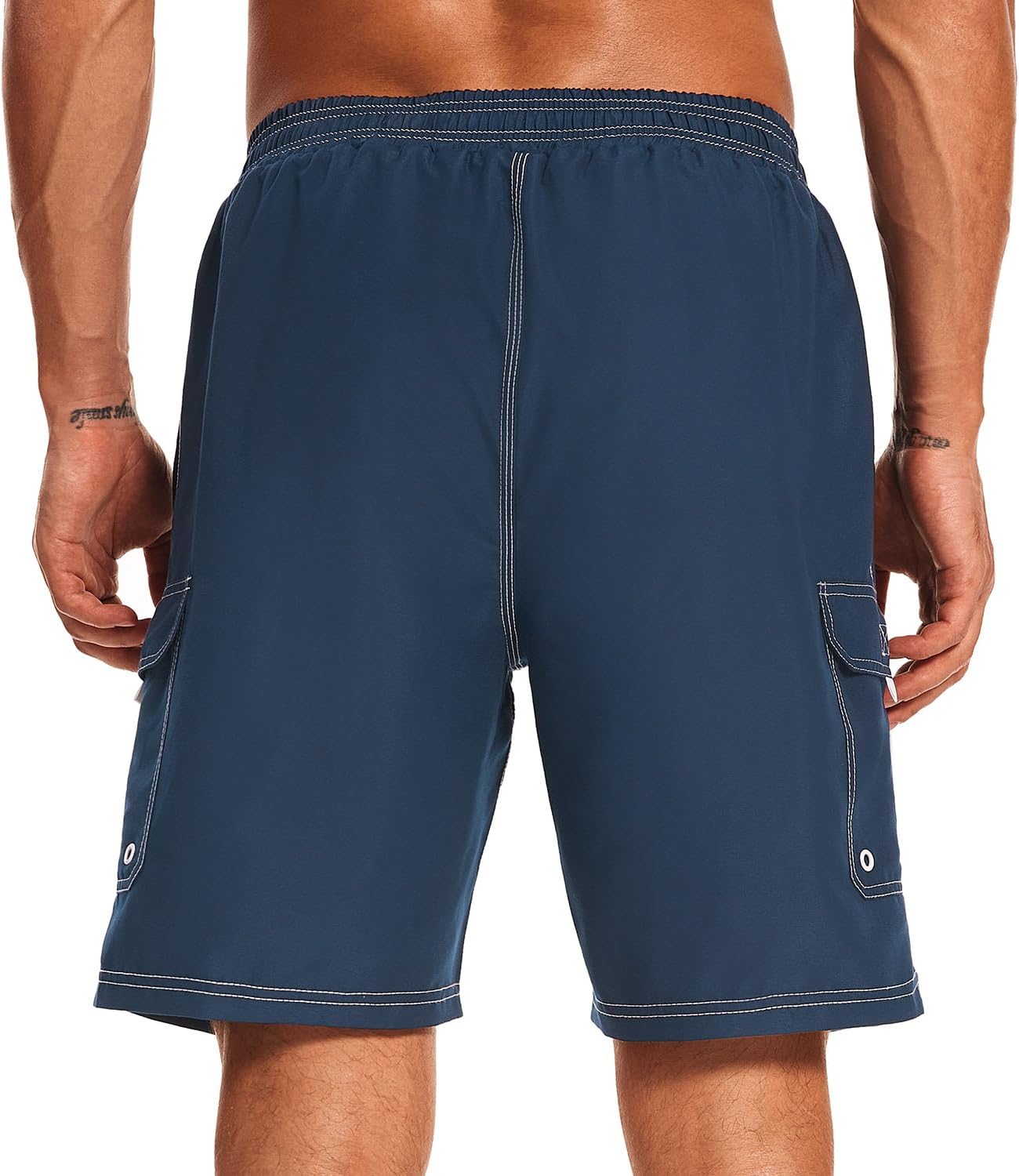 HODOSPORTS Mens Swim Trunks with Compression Liner 9 inch Bathing Suit Quick-Dry Swim Shorts Cargo Pockets S-4XL - Image 3