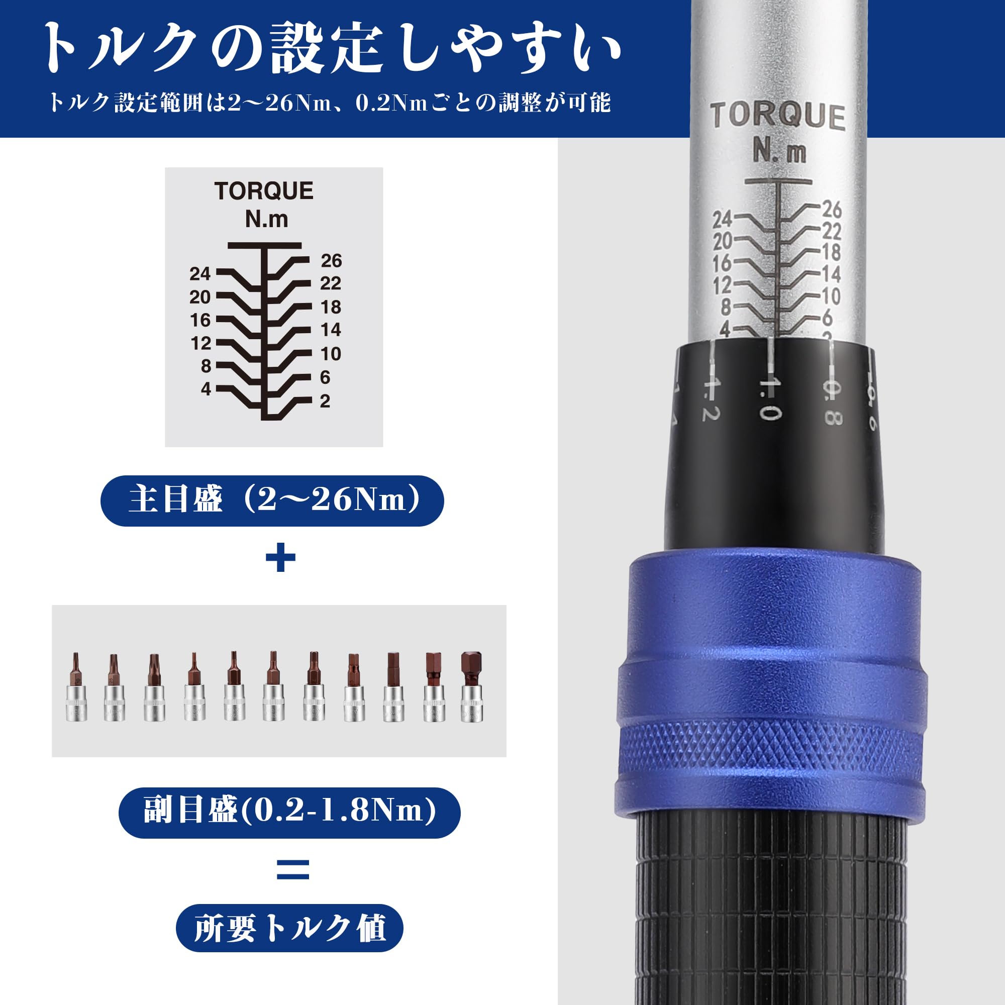 Amazon | WORKPRO トルクレンチ 14点組 差込角6.35mm(1/4インチ