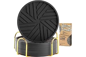 Gold and Black Coasters Set of 6: Modern Minimalist Home Decor