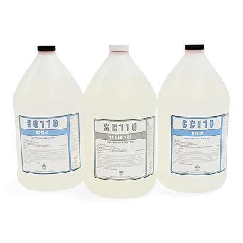 Epoxy Resin Kit with Hardener - Crystal Clear, Self-Leveling, UV-Resistant, Non-Toxic Formula - High Gloss Finish for Table Tops, River Tables, Wood, Art, Crafts, Marine and DIY Projects 21 Ratio