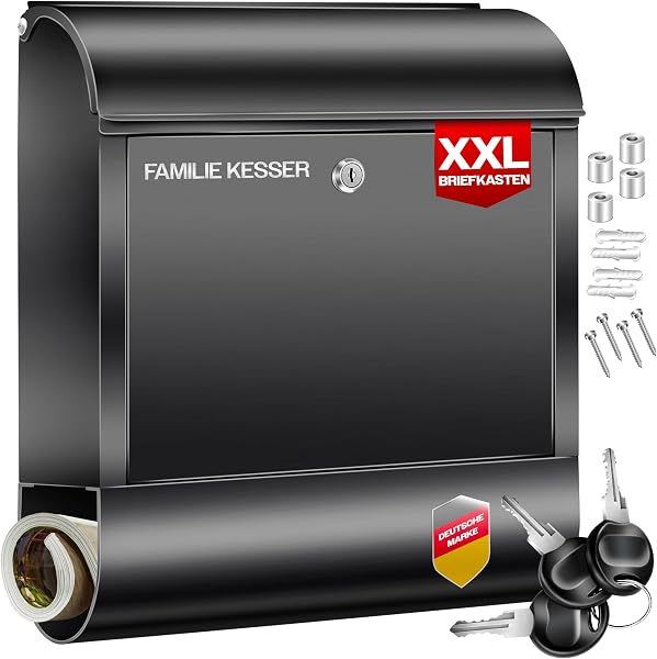 KESSER Buzón XXL Acero Inoxidable Compartimento Periódicos