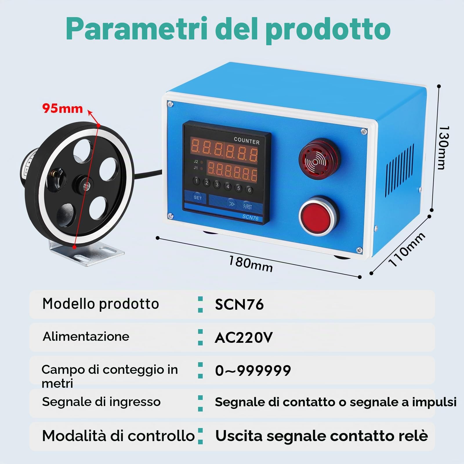 YJINGRUI Contatore di Lunghezza Digitale con rotella del rullo commutabile per metro e cantiere