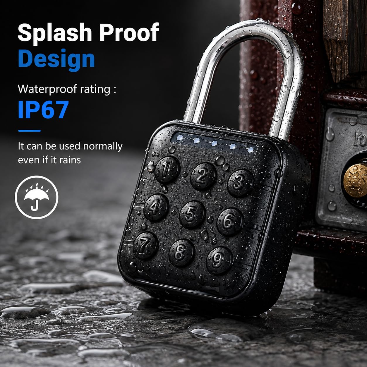 6 Digit Password Locker Lock Aluminum Alloy Code Digital Padlock, Push Button Safe Security Padlock, Combination Padlock for Gym and School Lockers(Black) — Amazon image 6