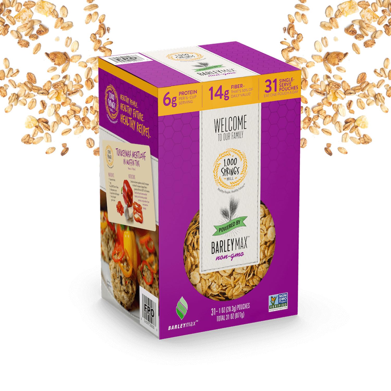 1000 SPRINGS MILL - BARLEYmax™ | Amazing Breakfast For Less Than $1/Day | 31 Single Serve Pouches | Non-GMO