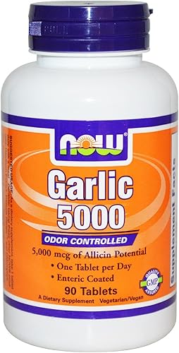 NOW Foods by Now Garlic 5000 Ordor controlado 90 tabletas