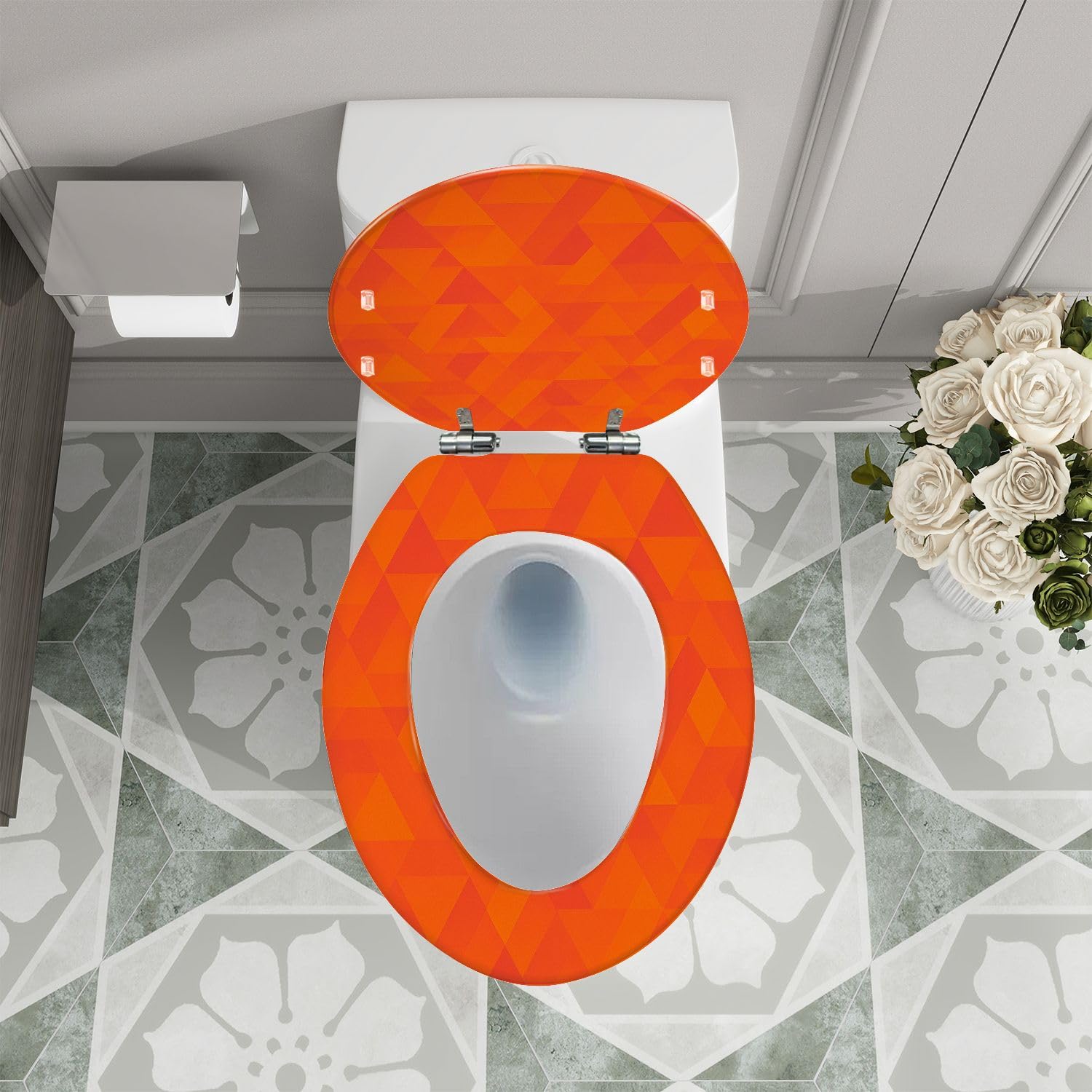 Asiento de inodoro alargado genérico para baño