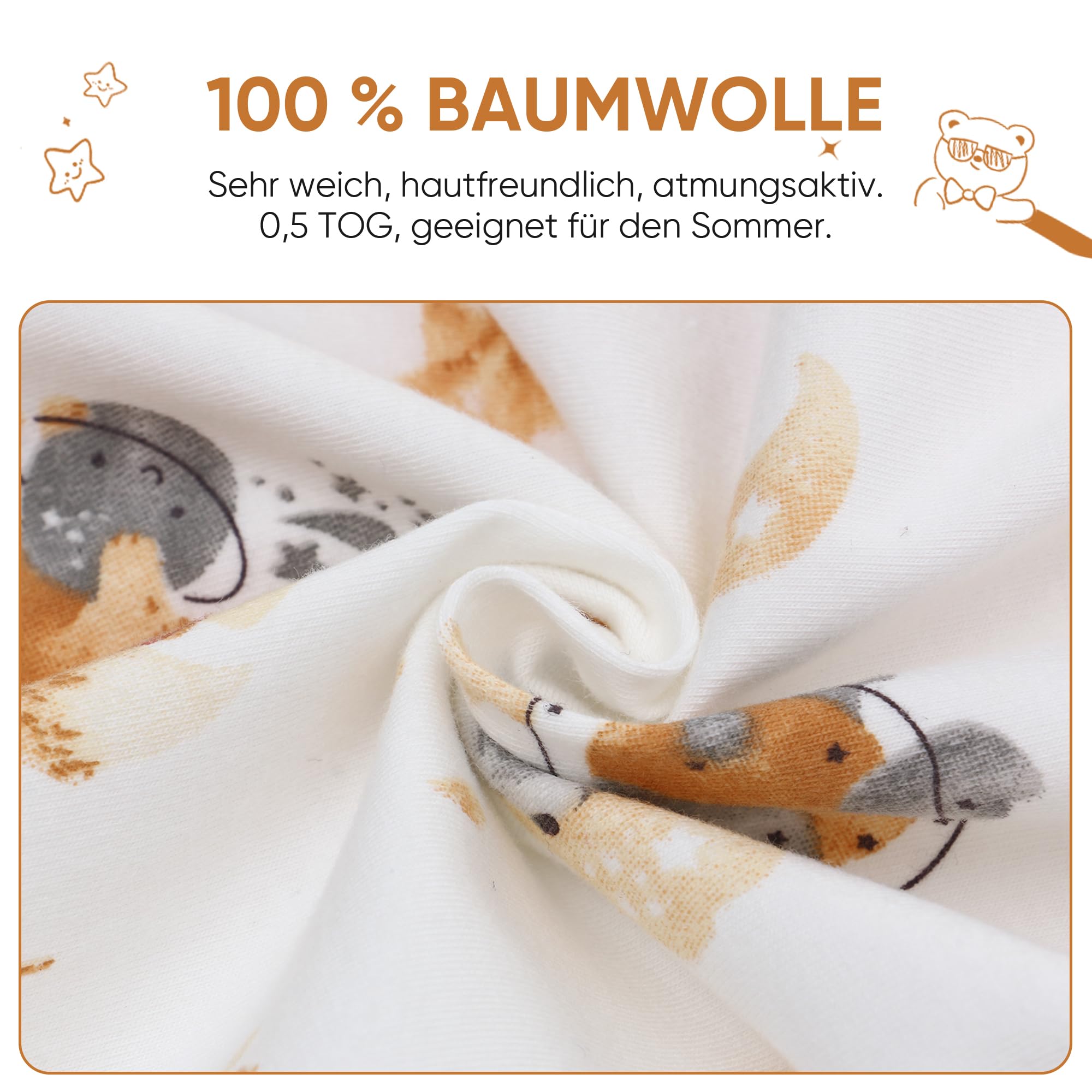 Pack de 3 Pijamas Saco para recién Nacidos, 0,5 TOG, con pies y Mangas, algodón Transpirable. Enterizo Unisex para bebés, Ropa de Manga Larga para bebés, Talla 0-24 Meses
