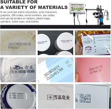 Industrial Inkjet Printer Automatic Coding Machine for Online Assembly Line Batch Date Number Coding & Marking Side and Bottom Spraying with Ink Cartridge
