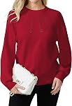 COSSEN Fall Sweaters for Women 2025 Casual Long Sleeve Crewneck Pullover Sweater Hollow Out Trendy Outfit
