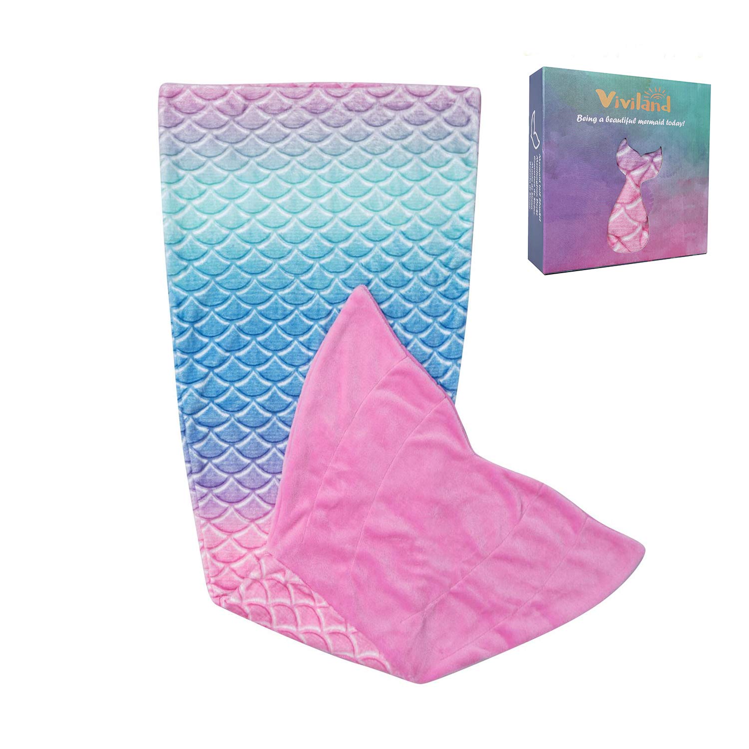 Viviland Kids Mermaid Tail Blanket For Girls Toddlers Teens